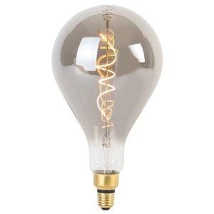 E27 dimbare LED spiraal filament lamp A165 smoke 4W 120 lm 1800K
