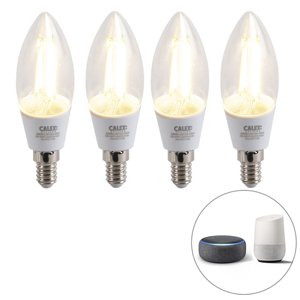 Sada 4 smart E14 stmievateľných LED svietidiel B35 4,5W 450 lm 1800-3000K