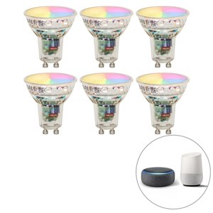 Sada 6 inteligentných LED žiaroviek GU10 RBGW 4,5W 350lm 2700K