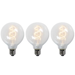 Sada 3 ks E27 LED žiaroviek G95 číra 5W 400 lm 2200K