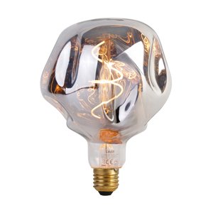 E27 Stmievateľná LED žiarovka G125 strieborná 4W 75lm 1800K