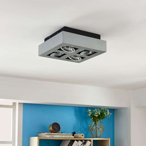 Moderný stropný reflektor sivý 20 cm vrátane GU10 4-svetlý - Vince