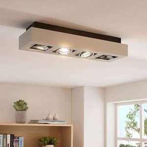Moderný stropný reflektor biely 47 cm vrátane GU10 4 žiarovky - Vince