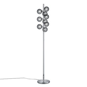 Podlahová lampa v štýle art deco, stmievateľná dymovým sklom, 9 žiaroviek - Fon