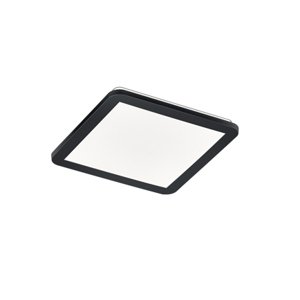 Štvorcové stropné svietidlo čierne 30 cm vrátane LED 3-stupňové stmievateľné IP44 - Lope