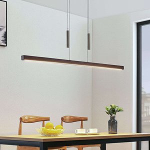Vidiecka závesná lampa hnedá vrátane LED - Tamlin