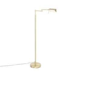 Stojaca lampa mosadz vrátane LED s dotykovým stmievačom - Notia