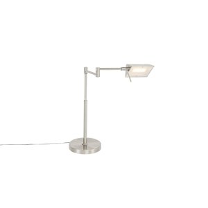 Dizajnová stolná lampa z ocele vrátane LED s dotykovým stmievačom - Notia