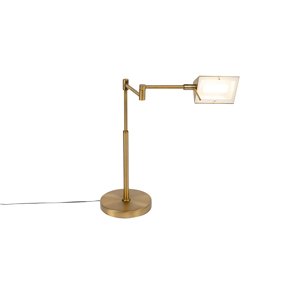 Dizajnová stolná lampa bronzová vrátane LED s dotykovým stmievačom - Notia