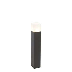 Stojaca vonkajšia lampa čierna s opálovo bielym tienidlom 50 cm - Dánsko