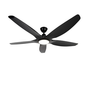 Stropný ventilátor čierny vrátane LED a diaľkového ovládača - Fimm