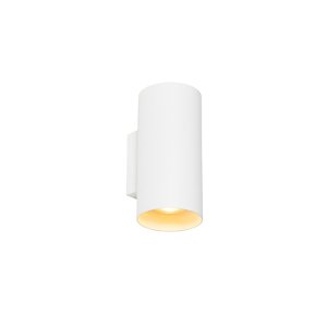 Dizajnová nástenná lampa biela okrúhla - Sab