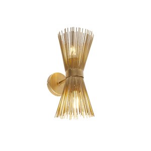 Art Deco nástenná lampa zlatá 2-svetlo - Broom