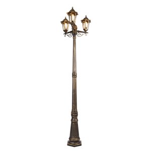 Antická vonkajšia lampa zlatá 3-svetlá IP44 - New Haven