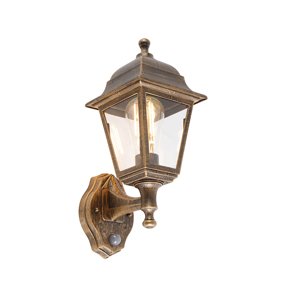 Antická nástenná lampa zlatá IP44 s detektorom pohybu - Capital