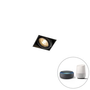 Inteligentné zapustené bodové svetlo čierne vrátane Wifi GU10 bez rámu - Oneon 1