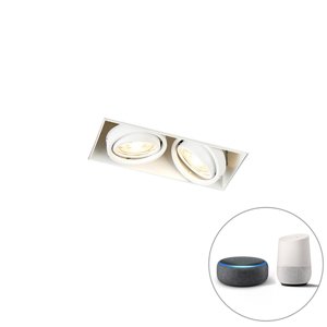 Inteligentné zapustené bodové svetlo biele bez rámu vrátane 2 WiFi GU10 - Oneon 2