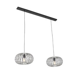 Dizajnová závesná lampa čierna 2 -svetelná - Johanna