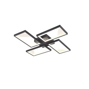 Stropná lampa antracitová vrátane LED 3-stupňového stmievania - Plazas Quatro