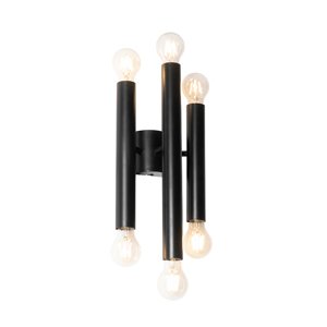 Art Deco nástenná lampa čierna 6-žiarovková - Tubi