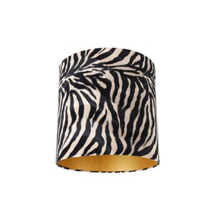 Zamatový tienidlo lampy Zebra dizajn 40/40/40 zlatý interiér