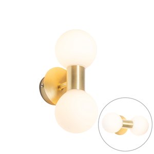 Moderná nástenná lampa zlatá IP44 2-svetlá - Cederic