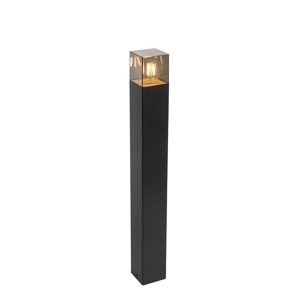 Stojaca vonkajšia lampa čierna 70 cm IP44 s dymovým sklom - Denmark