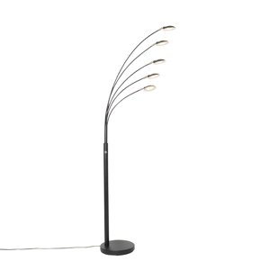 Dizajnová stojaca lampa čierna vrátane 5-žiarovkového stmievateľného LED - Sixties Trento