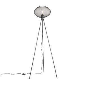 Priemyselná stojaca lampa čierny statív - Molly