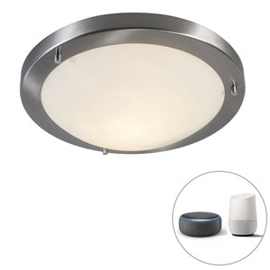 Inteligentné stropné svietidlo oceľové 31 cm vrátane WiFi A60 IP44 - Yuma