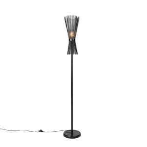 Art Deco vloerlamp zwart - Broom