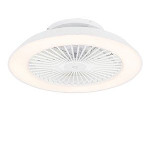 Inteligentný stropný ventilátor biely vrátane LED s diaľkovým ovládaním - Deniz