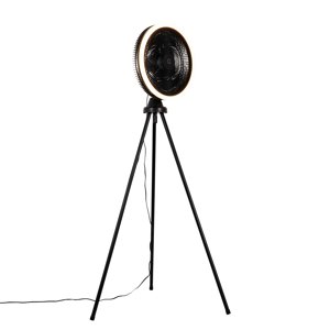 Vloerventilator tripod zwart incl. LED 3-staps dimbaar - Meric