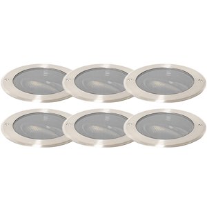 Set van 6 grondspot staal AR111 verstelbaar IP65 - Delux Honey