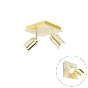 Moderne badkamer spot messing vierkant 2-lichts IP44 - Ducha