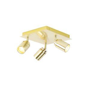 Moderne badkamer spot messing vierkant 3-lichts IP44 - Ducha