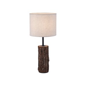 Vidiecka stolová lampa drevená s bielym tienidlom - Oriana