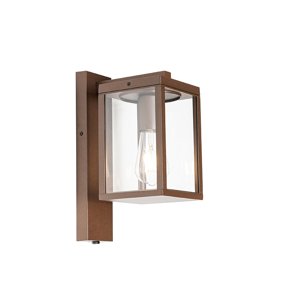 Vonkajšia nástenná lampa hrdzavohnedá IP44 so senzorom súmraku - Charlois