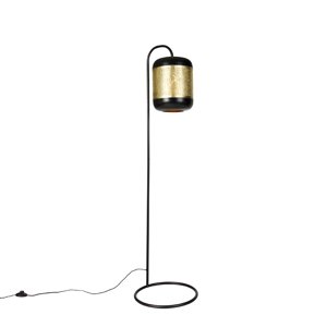 Vintage vloerlamp zwart met messing - Kayleigh