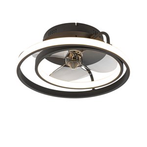 Stropný ventilátor čierny vrátane LED s diaľkovým ovládaním - Kees