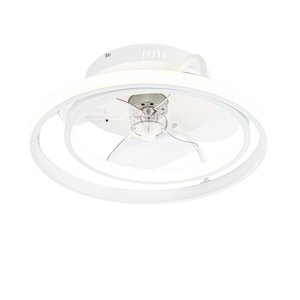 Stropný ventilátor biely vrátane LED s diaľkovým ovládaním - Kees