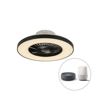 Inteligentný stropný ventilátor čierny s hviezdnym efektom stmievateľný - Climo