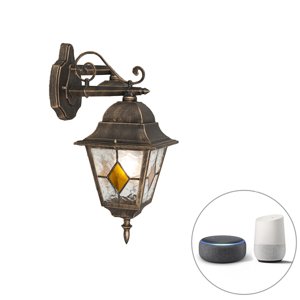 Elegantná vintage vonkajšia nástenná lampa bronzová vrátane Wifi A60 - Antigua