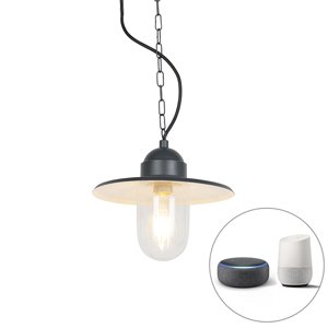 Inteligentné vonkajšie závesné svietidlo antracitové IP44 vrátane Wifi ST64 - Kansas graphite