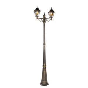 Vintage exteriérový lampáš starožitný zlatý 240 cm 2-svetlý - Antigua