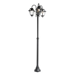 Klasická vonkajšia lampa čierna 235 cm 3-svetlo IP44 - Berta