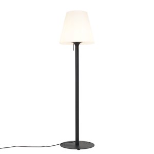 Moderná vonkajšia stojaca lampa čierna s bielym tienidlom IP44 - Big Virginia