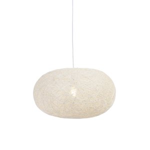 Rustikálne závesné svietidlo biele 50 cm - Corda Flat