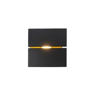 Moderná nástenná lampa čierna a zlatá 9,7 cm - Transfer Groove