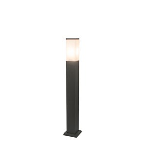 Moderné vonkajšie lampy na stĺp tmavosivá s opálom 80 cm IP44 - Malios